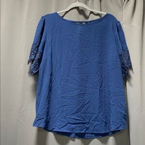 Montgomery Post Navy Dayna Lace Detail Blouse - XL